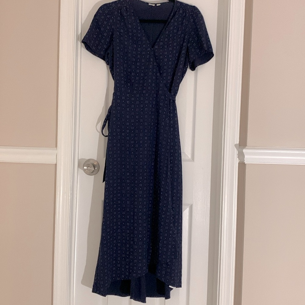 Gap navy blue wrap dress